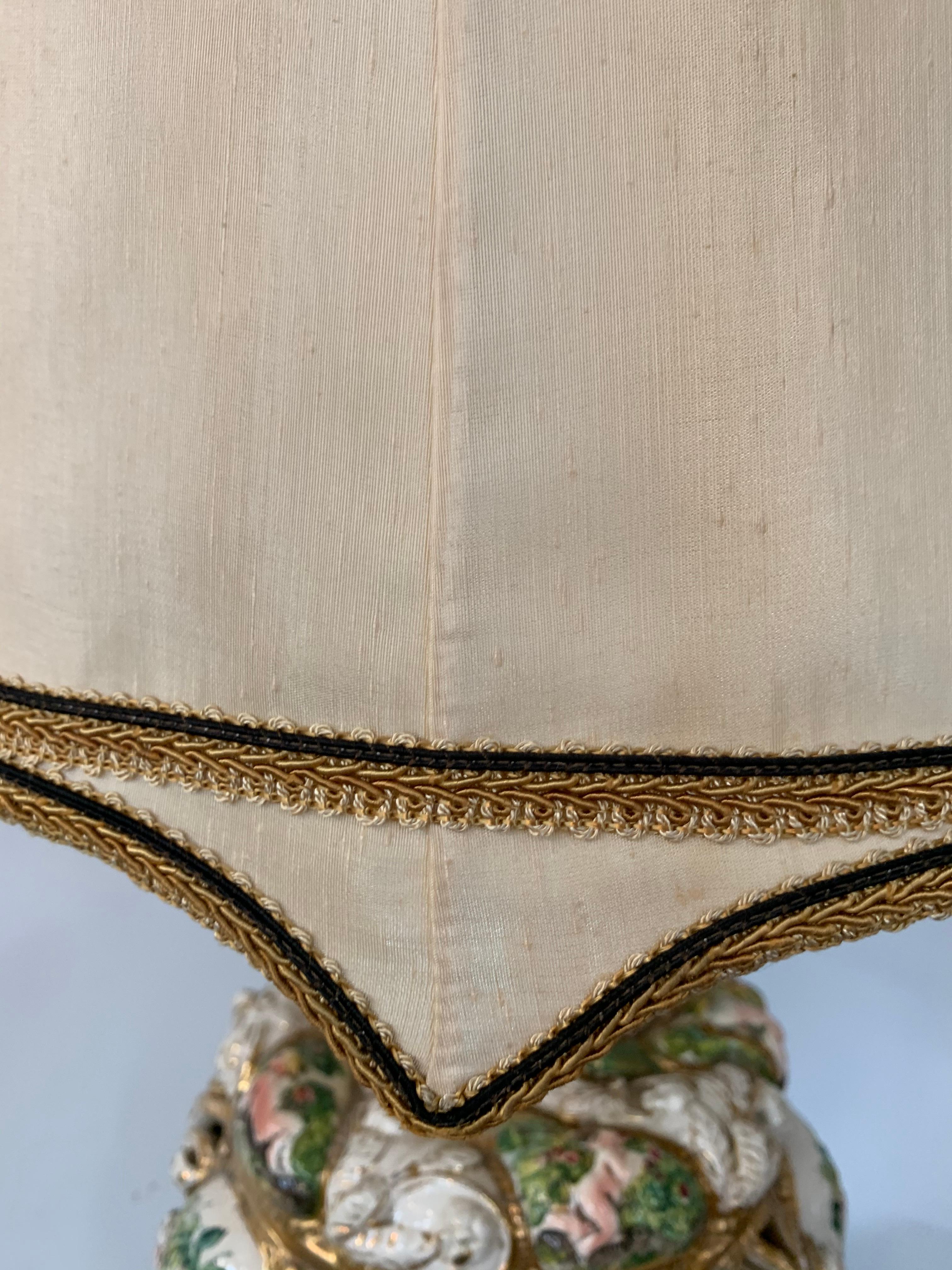 French Dresden Style Porcelain Large Table Lamp 14