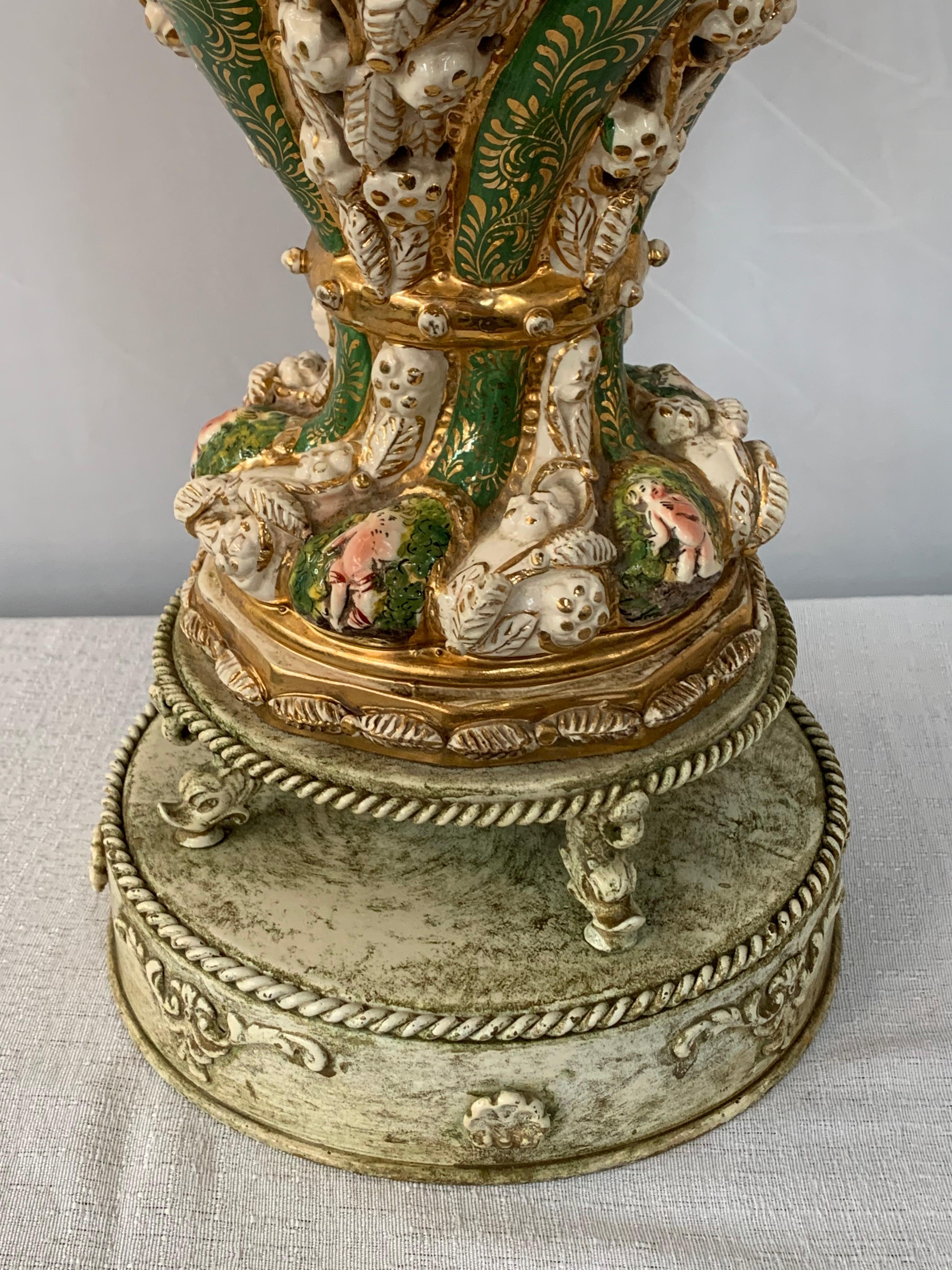 French Dresden Style Porcelain Large Table Lamp 1