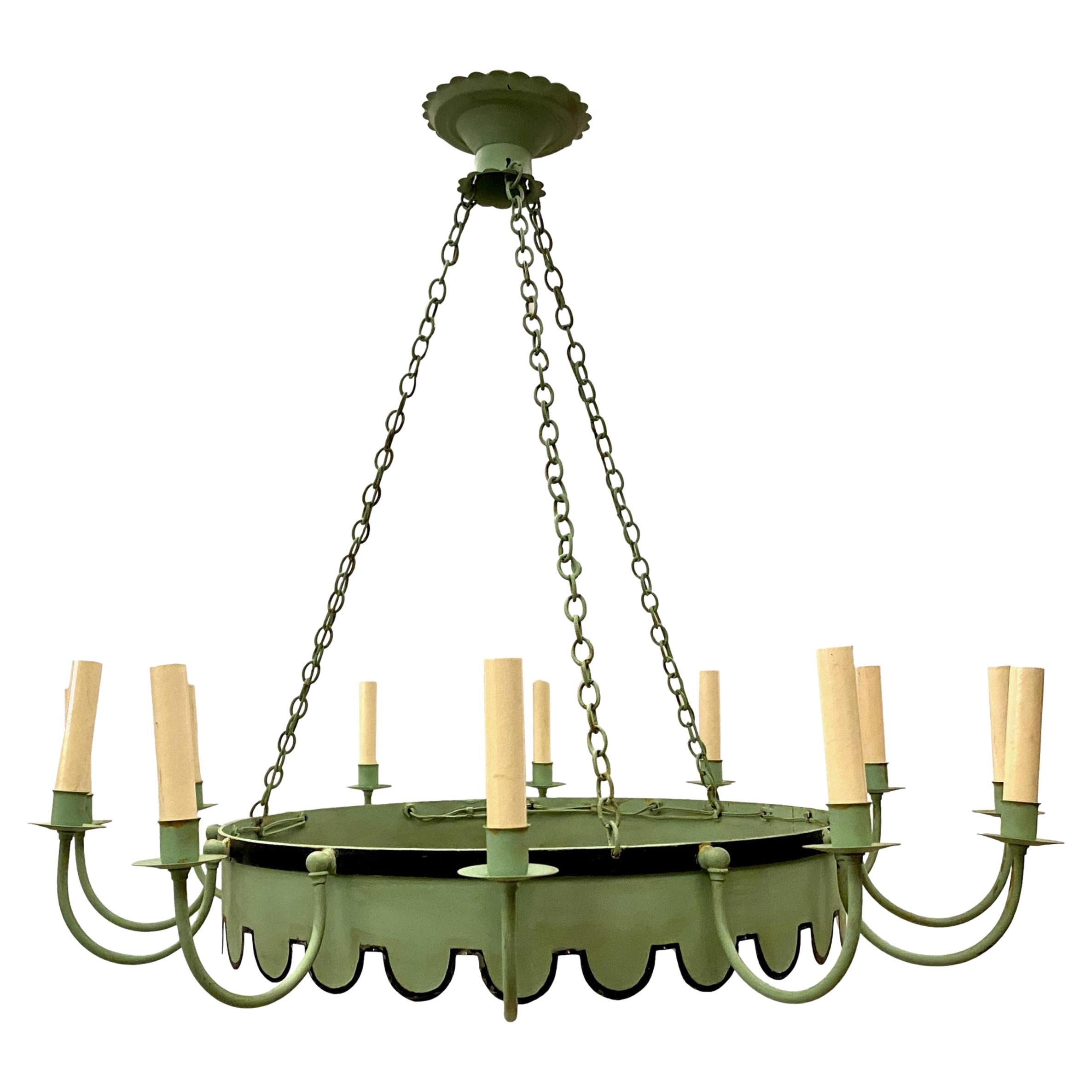 French Hand-Painted Chandelier For Sale