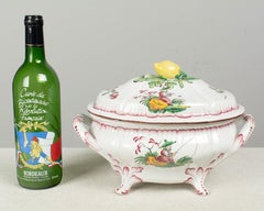 French Hand-Painted Faience Soup Tureen