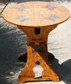 French Hand Painted Folding Side Table
