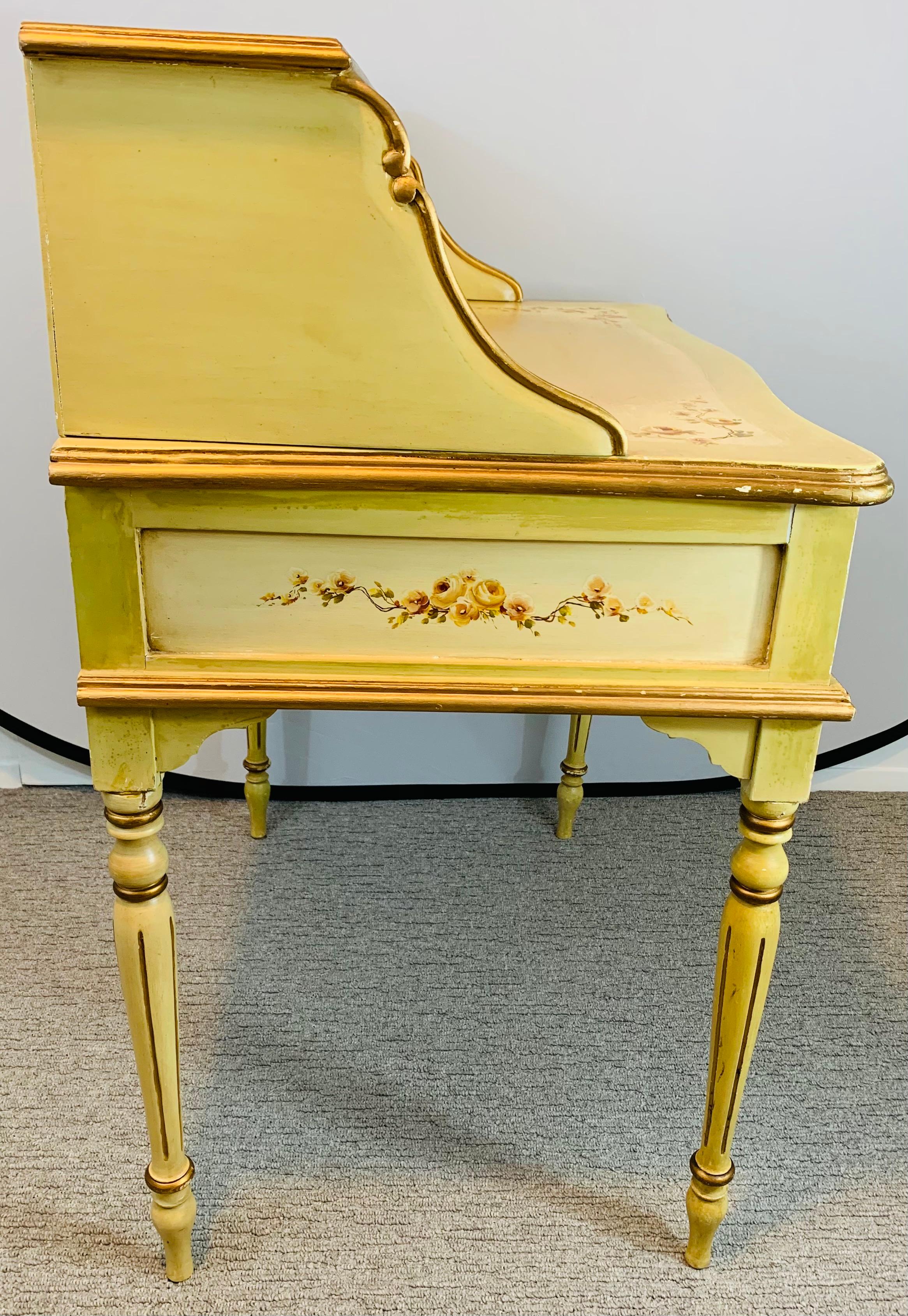 French Hand Painted Lady Desk and Chair 9