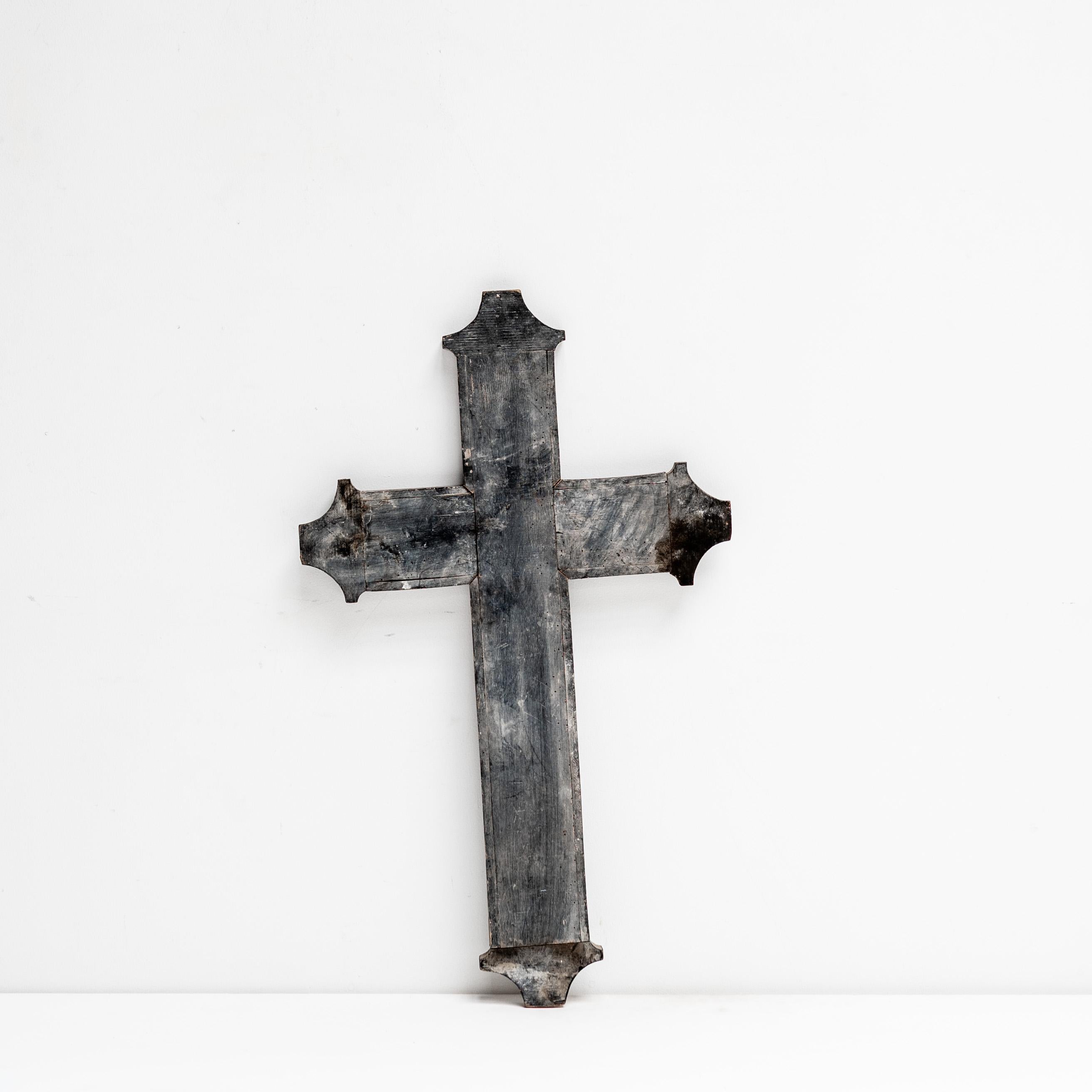 Französisches handbemaltes Schild, kreuzförmiges Schild, Frankreich, 1950er Jahre (20. Jahrhundert) im Angebot