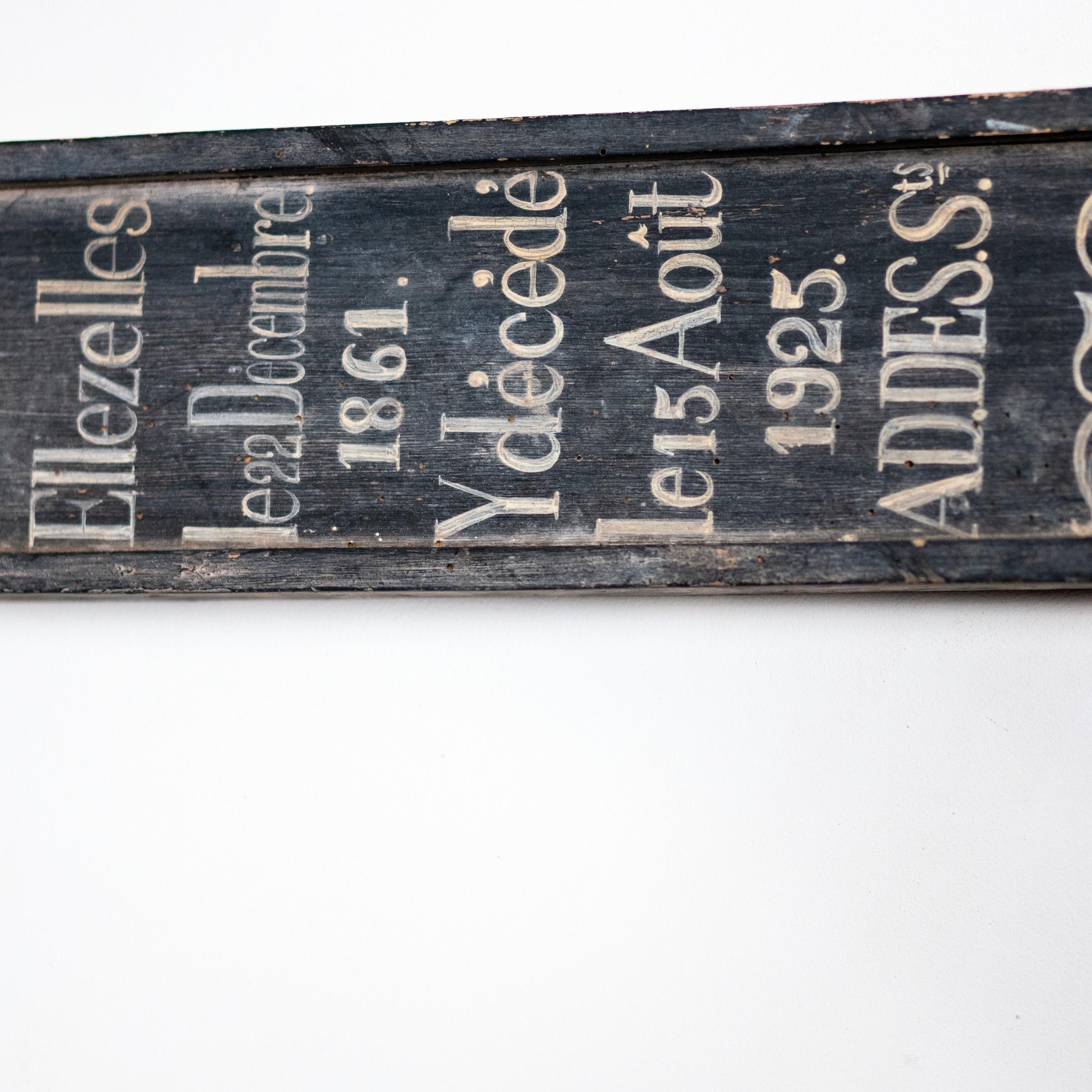 Französisches handbemaltes Schild, kreuzförmiges Schild, Frankreich, 1950er Jahre im Angebot 2