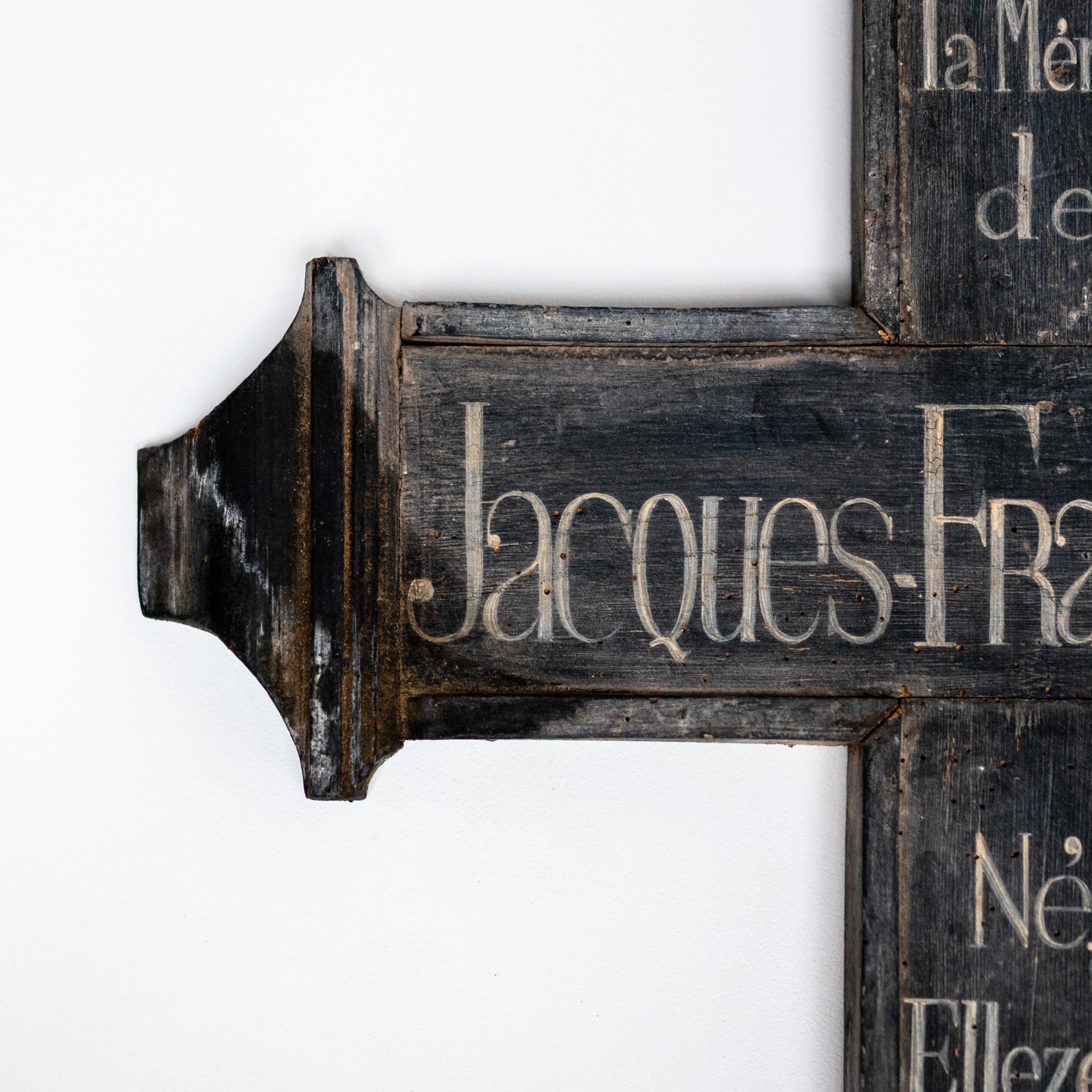 Französisches handbemaltes Schild, kreuzförmiges Schild, Frankreich, 1950er Jahre im Angebot 3