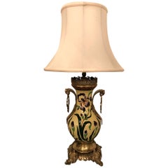 French Hand Painted Table Lamp