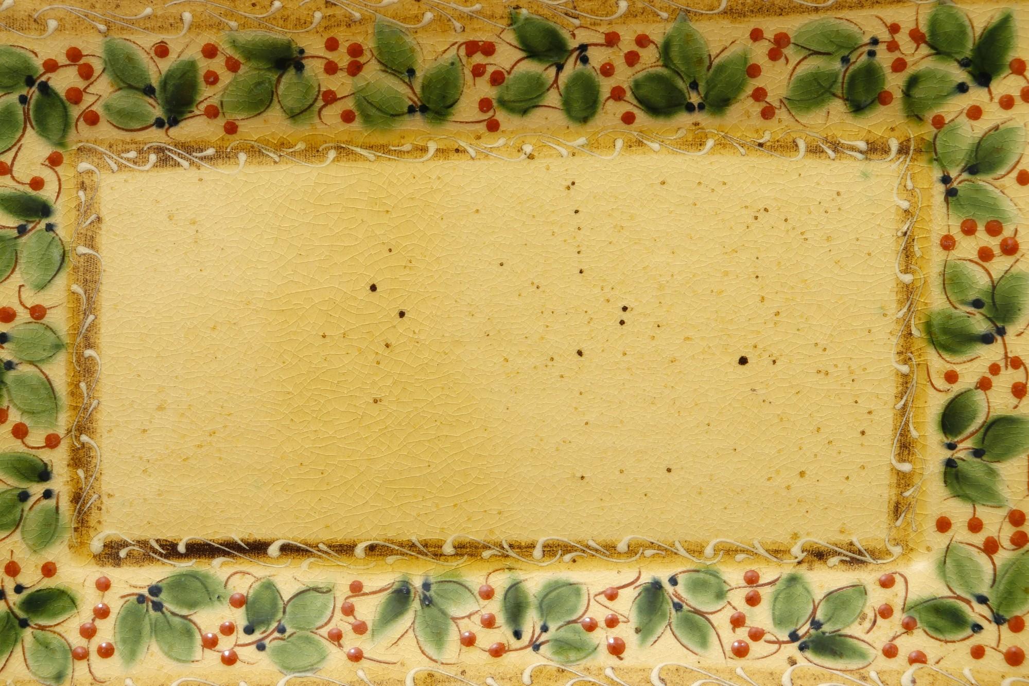 Ceramic French Hand-Painted Terracotta Serving Plates, Set of 4 For Sale