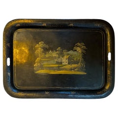 French Hand-Painted Tole Tray