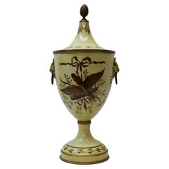 Vintage French Hand Painted Tole Urn