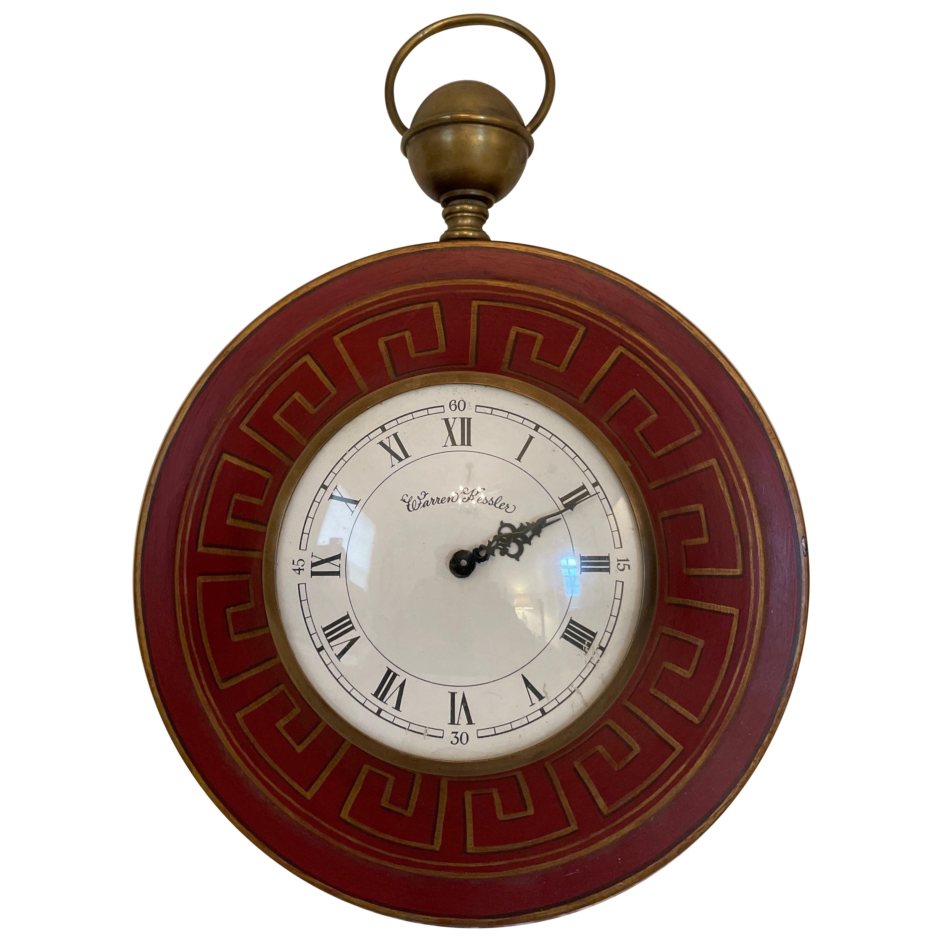 Orologio da parete francese in tole dipinto a mano in vendita