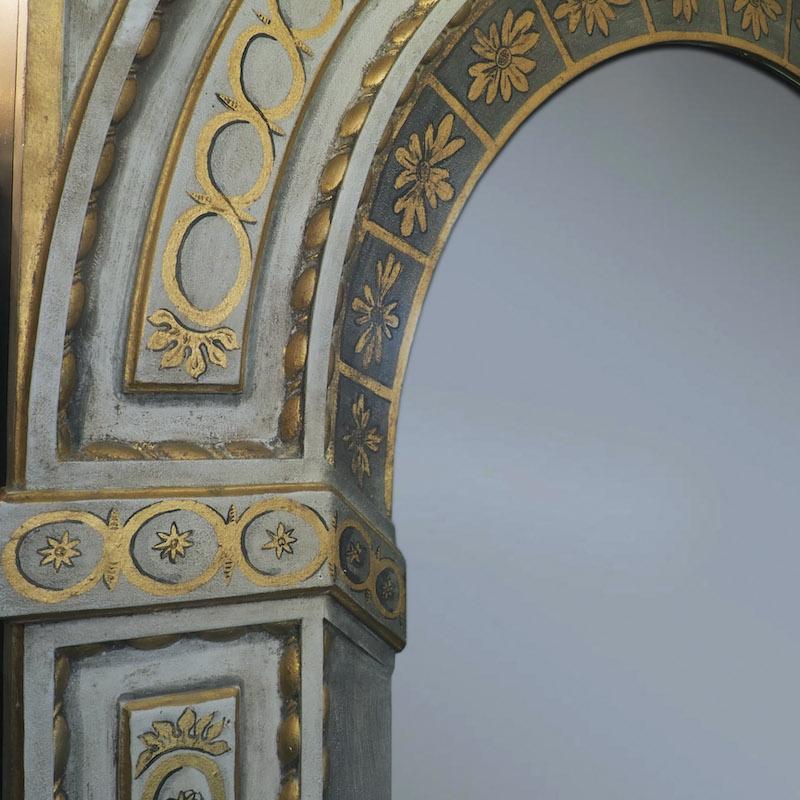 Renaissance Grand miroir trompe-l'œil français des années 1930 peint à la main en vente