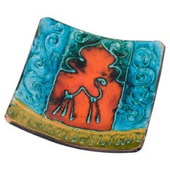 Französische handbemalte, einzigartige Keramikschale / Schale im nordafrikanischen Stil.