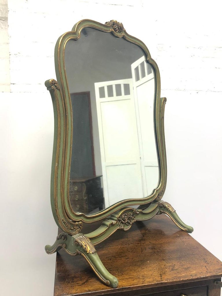 French Hand Painted Vanity Mirror at 1stDibs