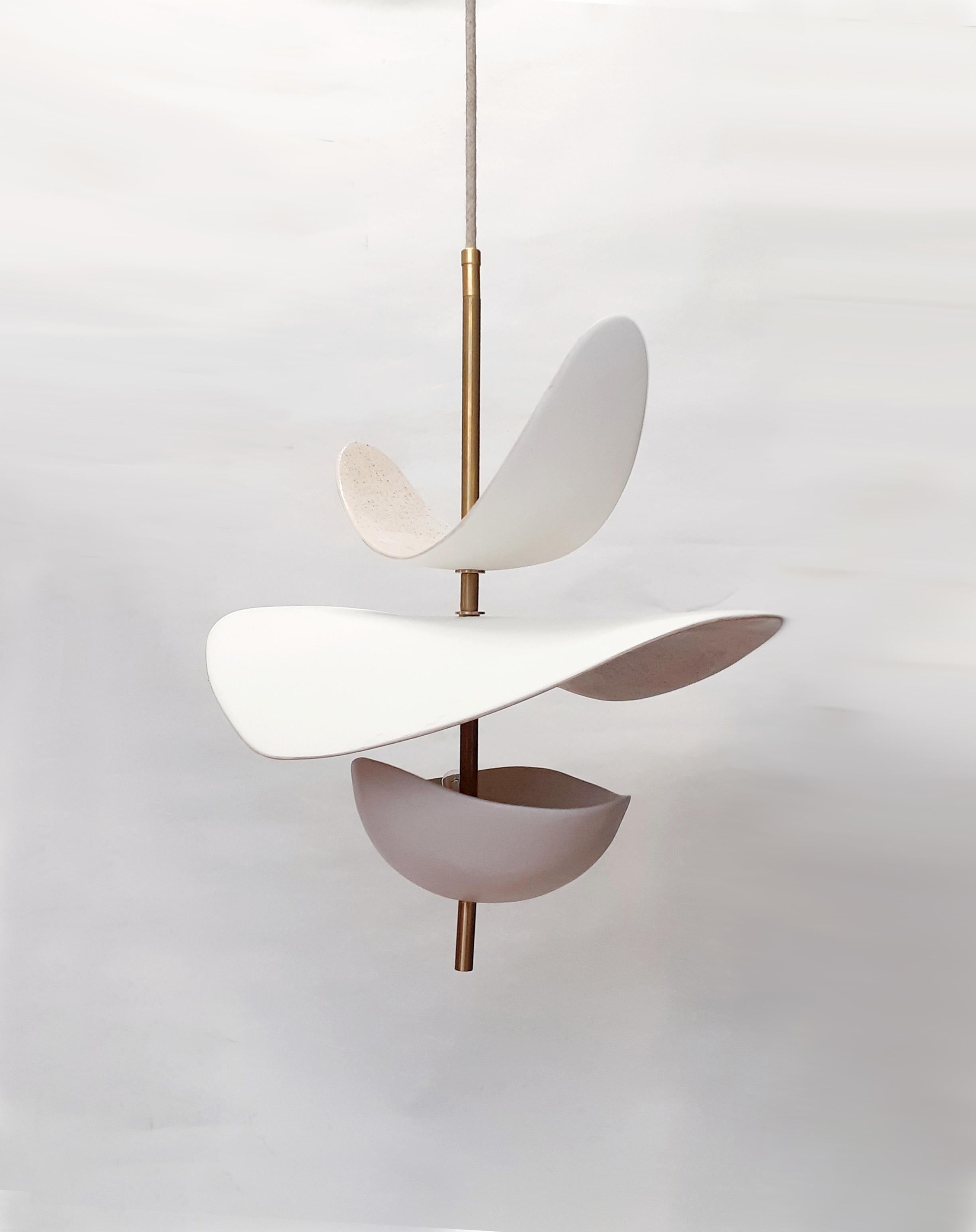 Französische handgefertigte Keramik-Deckenlampe 4