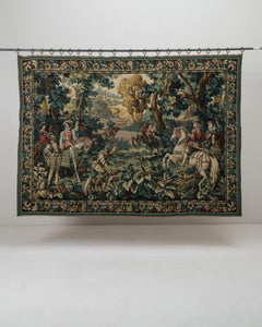 French Handmade Gobelin Needle-Embroidered Tapestry, Hunting In The Forest