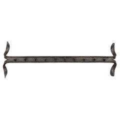French handmade wrought iron wall coat rack, Mid-Century Modern, 1960s