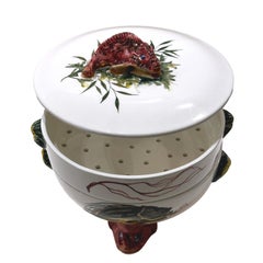 French handpainted ceramic bouillabaisse set by Proceram, Aubagne, Circa 1960