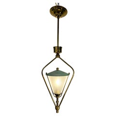 French Hanging Lantern w/ Mesh Top by Maison Arlus, 1950