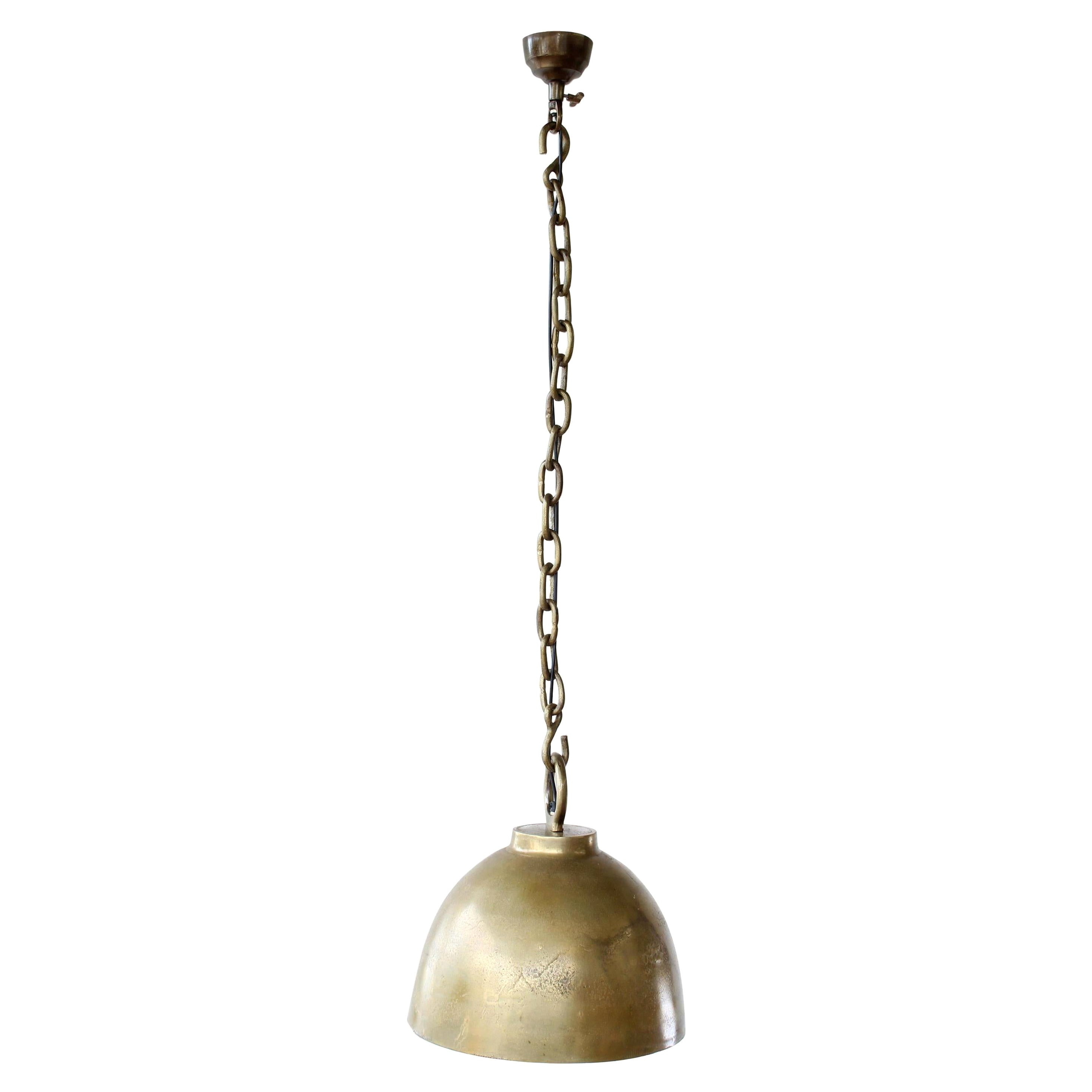 Set of Large French Hanging Pendant Lights in Brass, Multiples Available For Sale