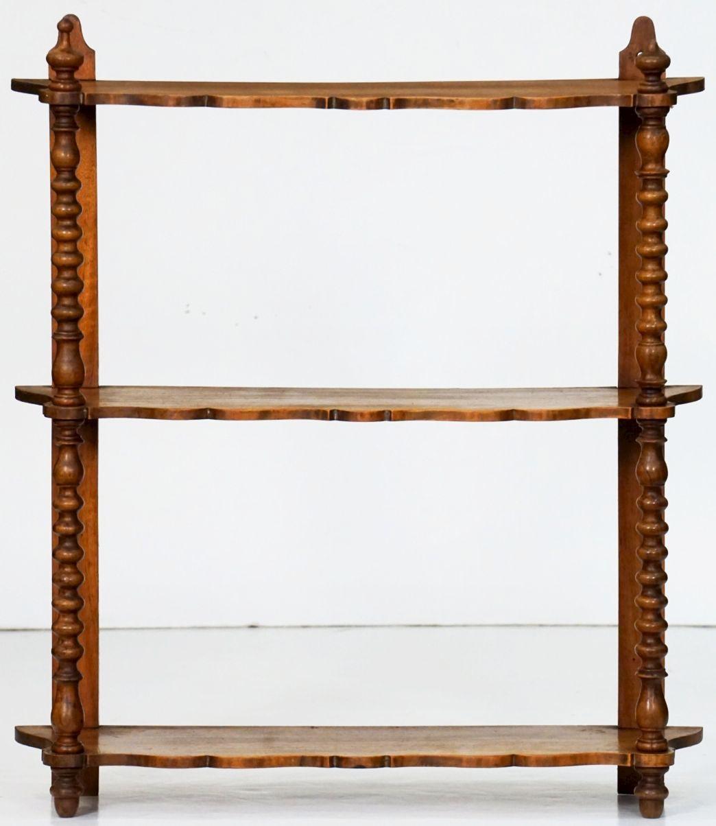 French Hanging Shelf of Walnut with Turned Supports 12
