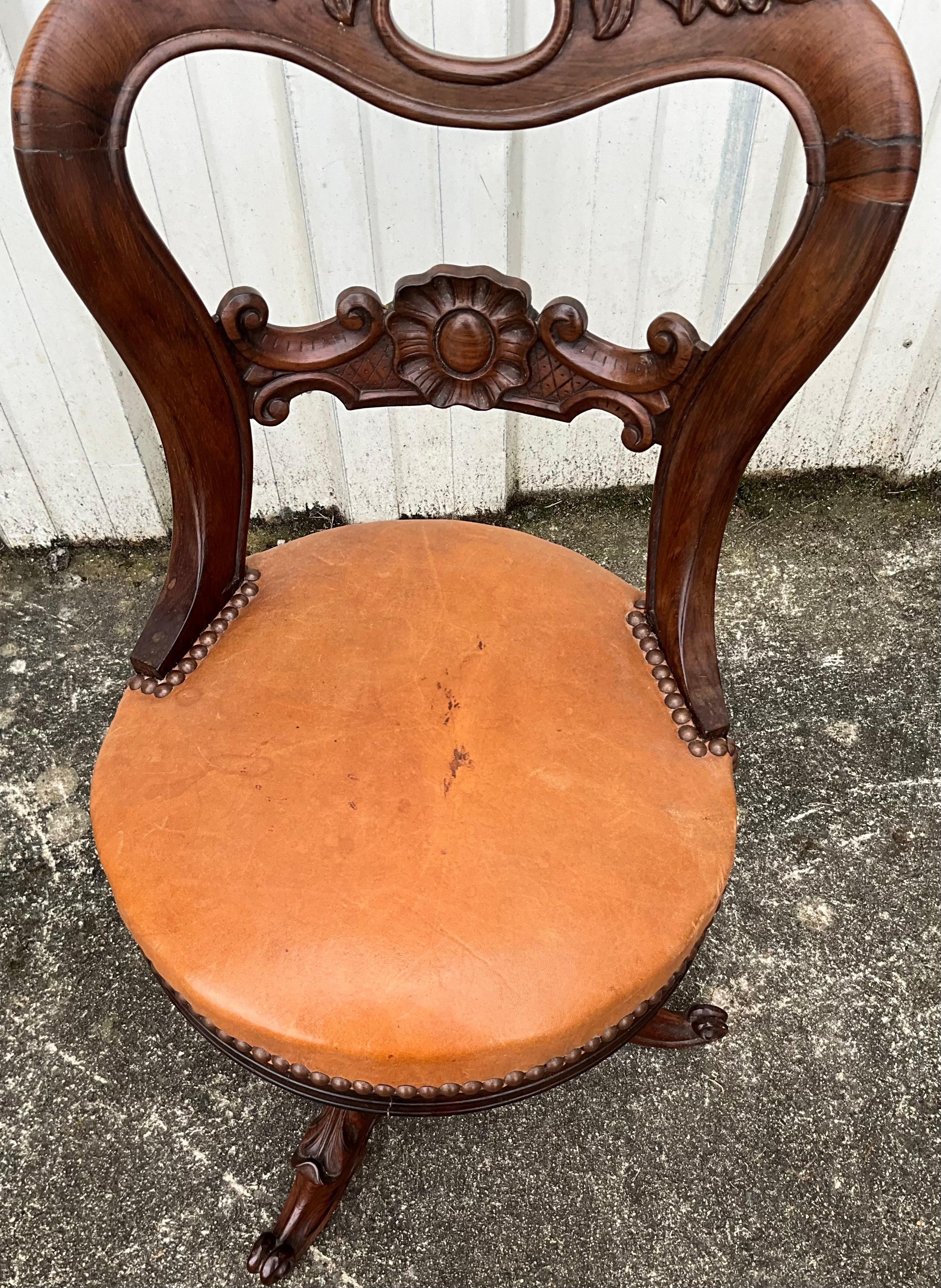 French Harpist Chair Mid 19th For Sale 2