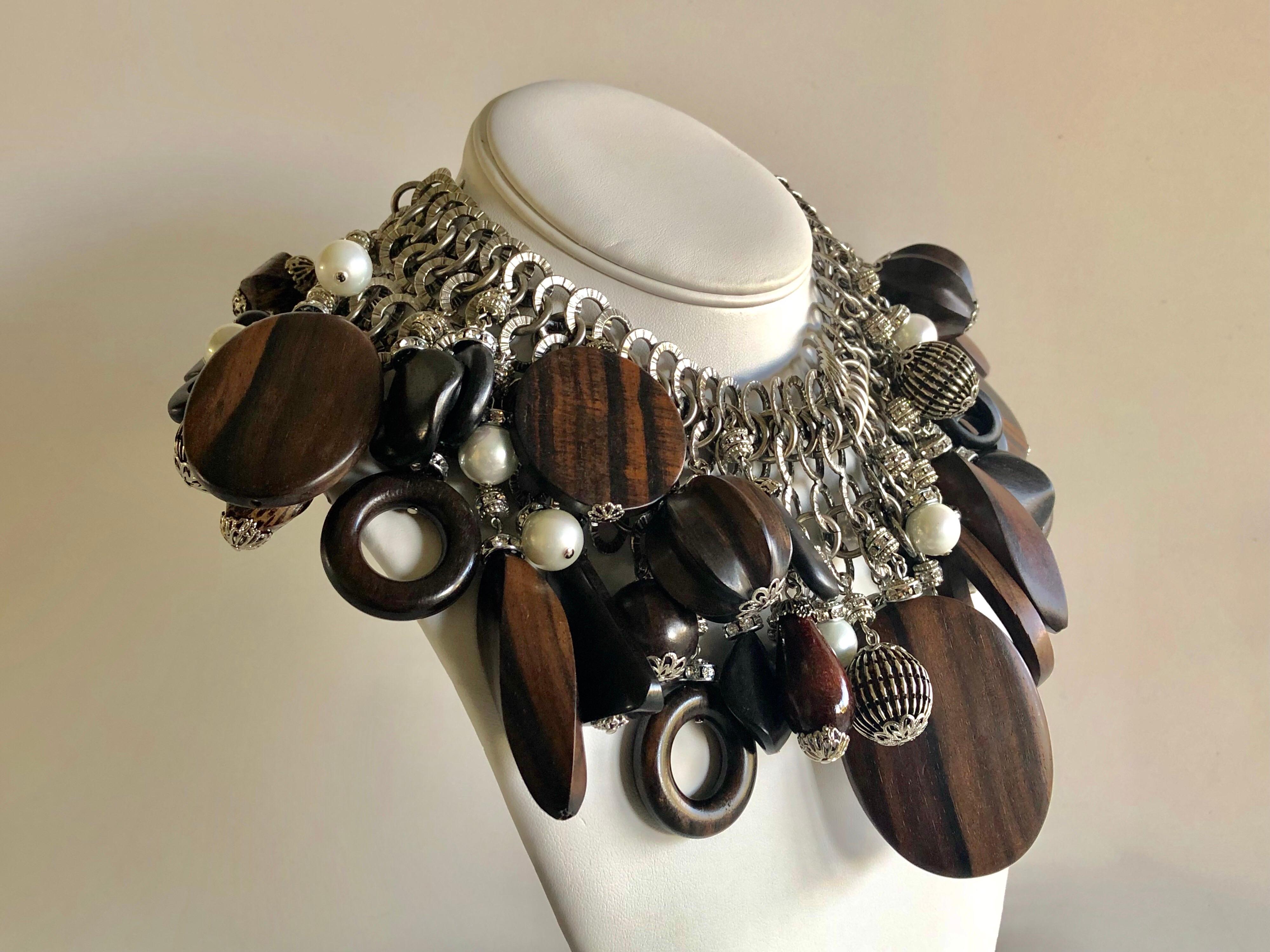 Unique contemporary French haute couture statement necklace 