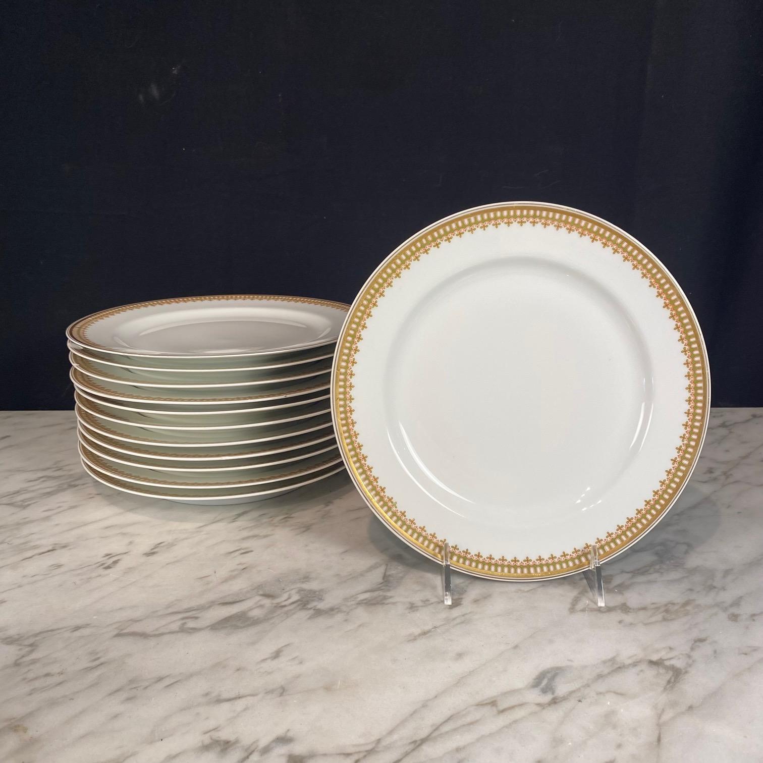 Französisch Haviland Limoges 123 Stück Gold Porzellan Geschirr Service Set im Angebot 7