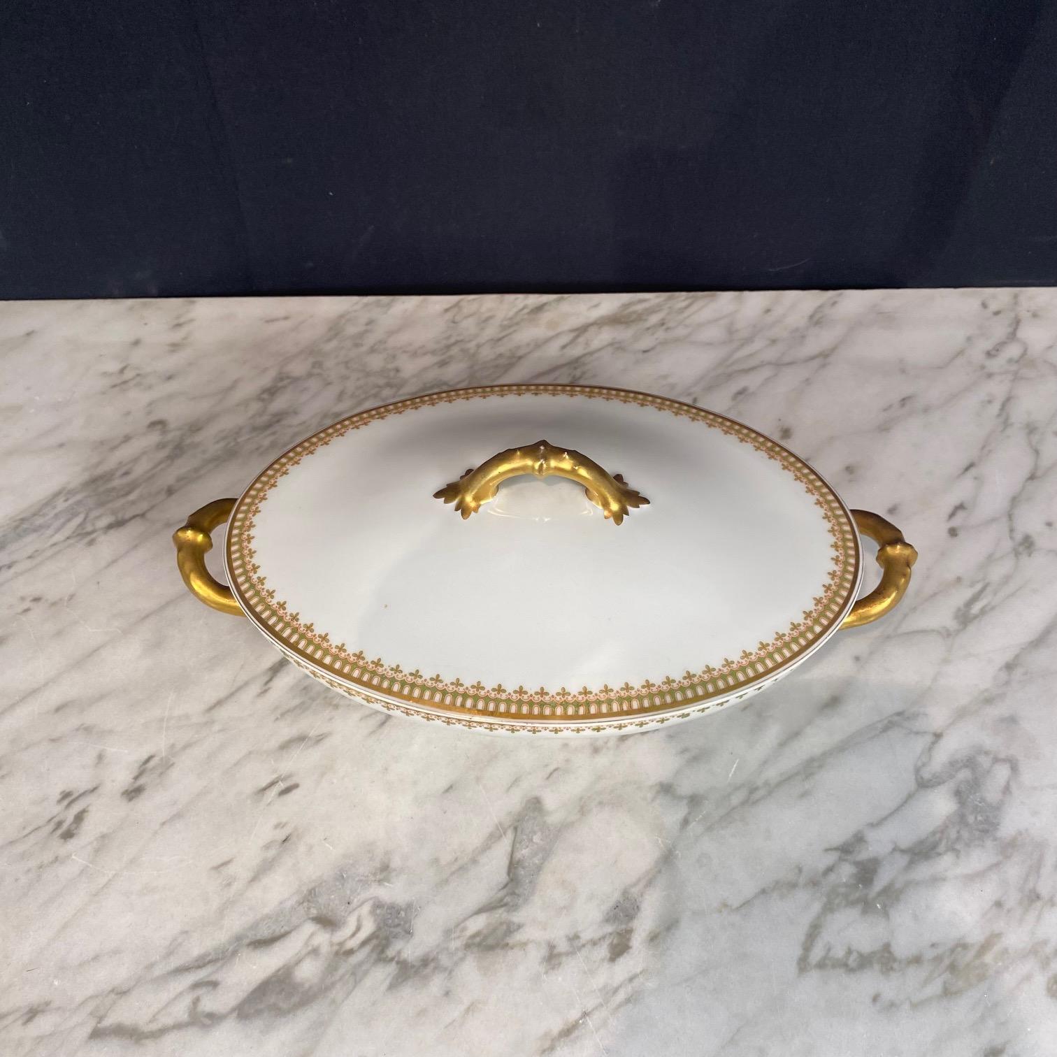 Französisch Haviland Limoges 123 Stück Gold Porzellan Geschirr Service Set im Angebot 13