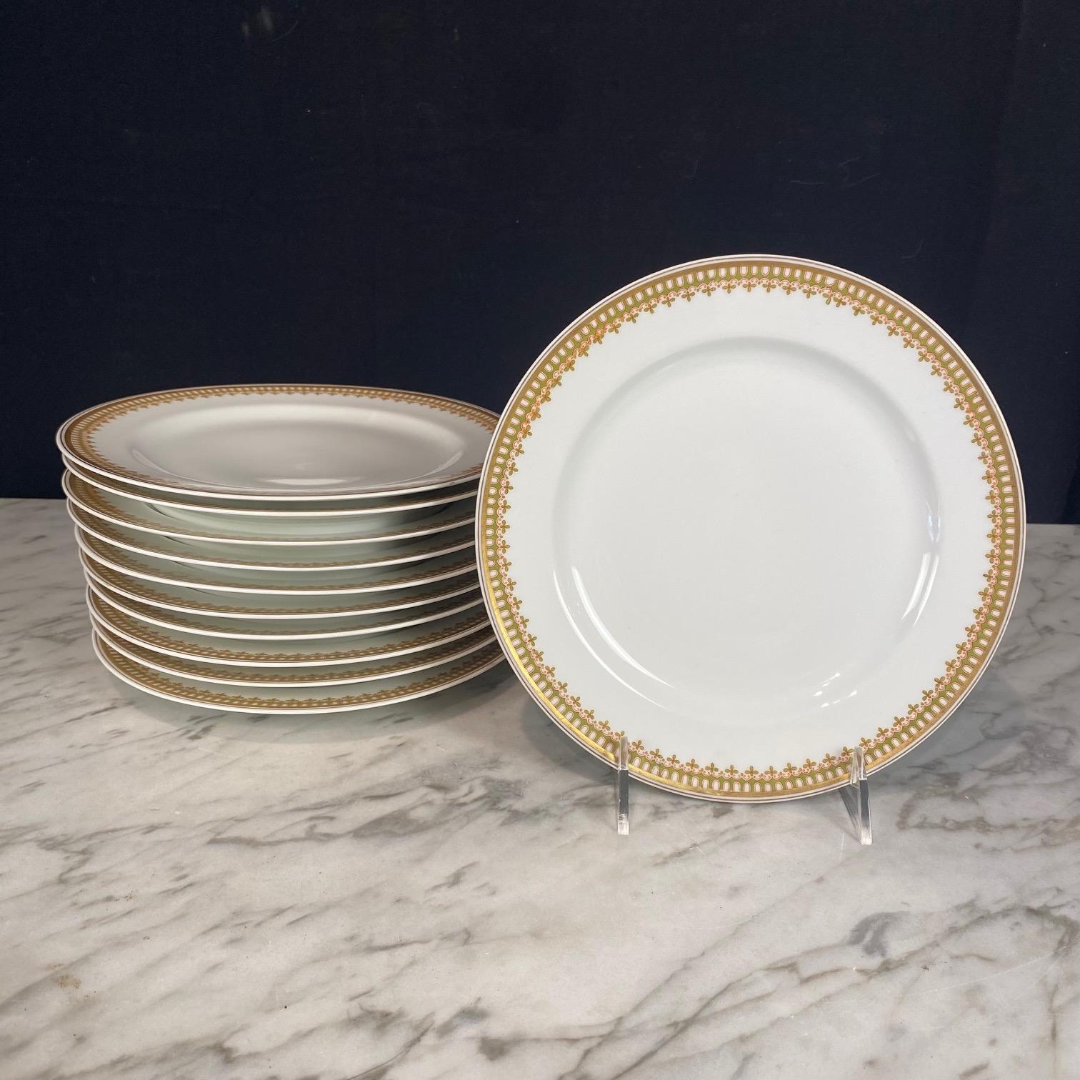 Französisch Haviland Limoges 123 Stück Gold Porzellan Geschirr Service Set im Angebot 1