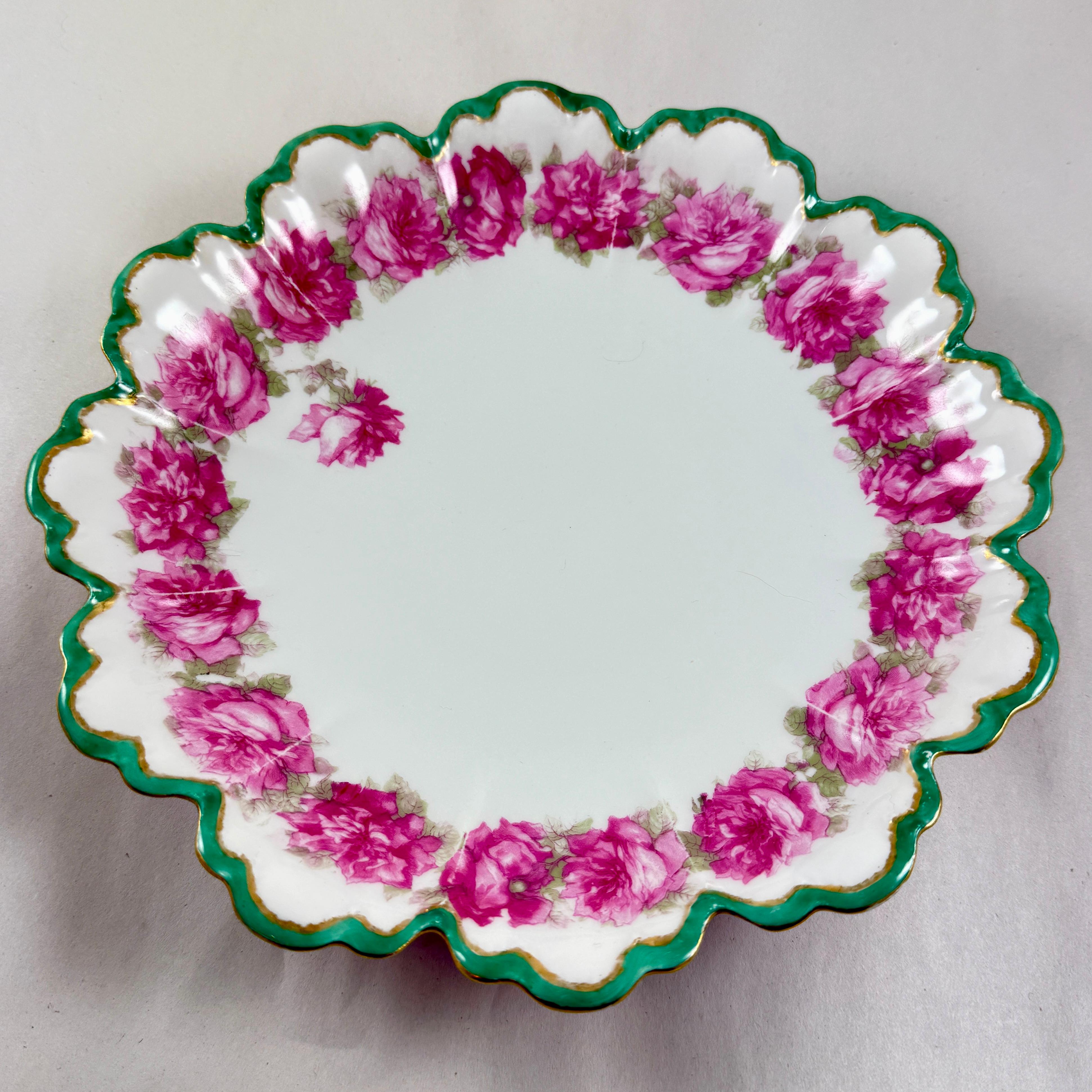 Romantic French Haviland Limoges Petal Shaped Rose Bowl For Sale