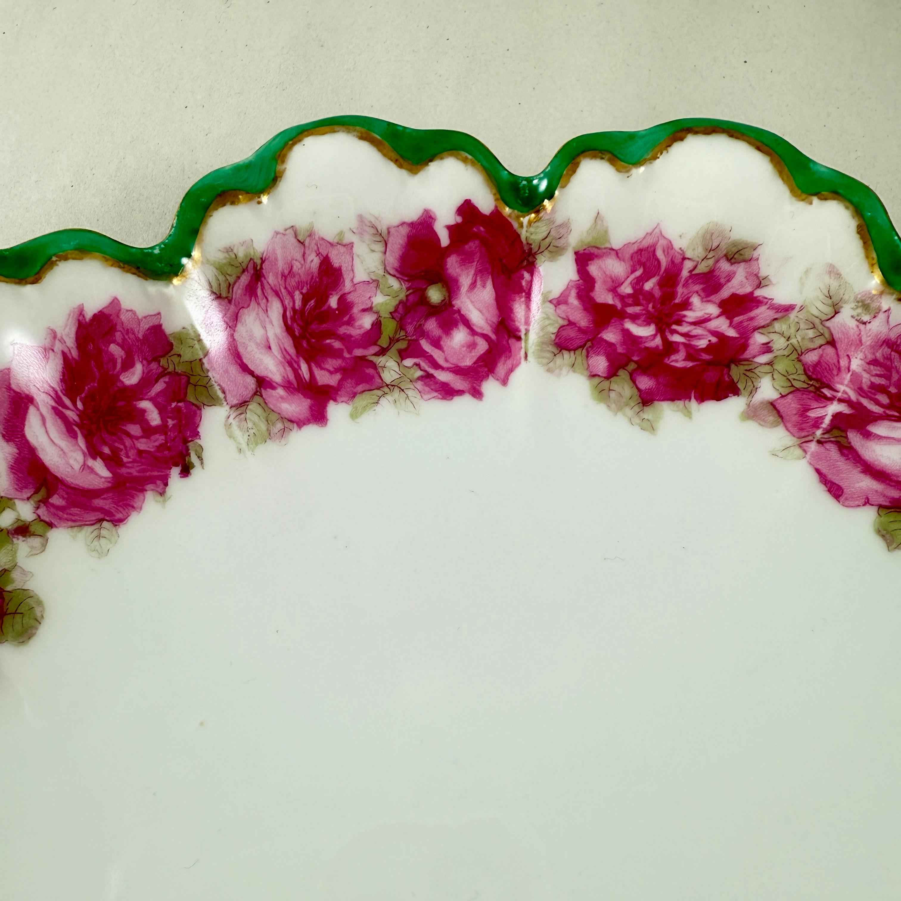 Early 20th Century French Haviland Limoges Petal Shaped Rose Bowl For Sale