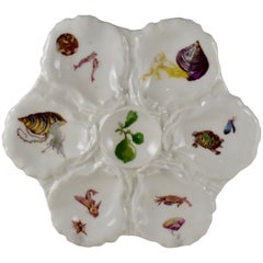 French Haviland Limoges Porcelain Hand Painted Crab & Turtle Oyster Plate