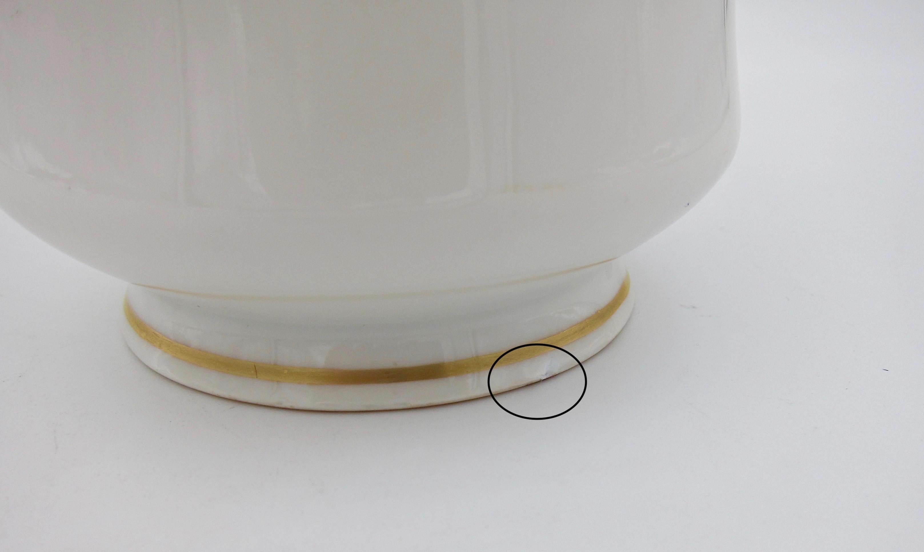 French Haviland Limoges Porcelain Teapot with Gilt Accents 1