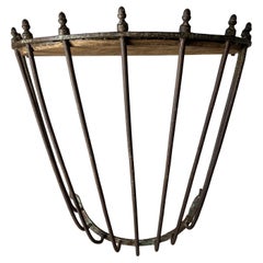 Antique French Hay Feeder Demi Lune Console