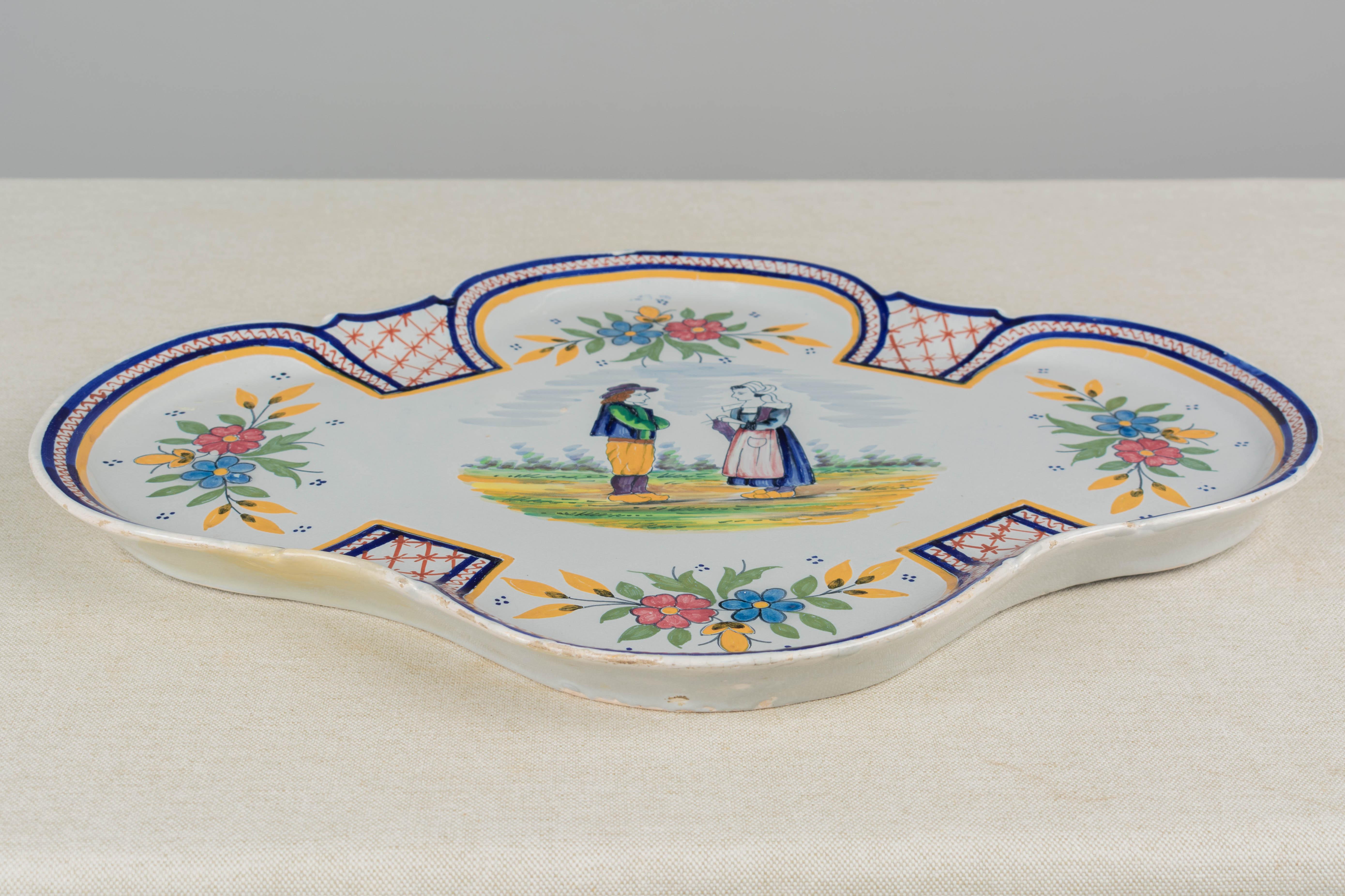 Plato francés de loza HB Quimper De campo en venta