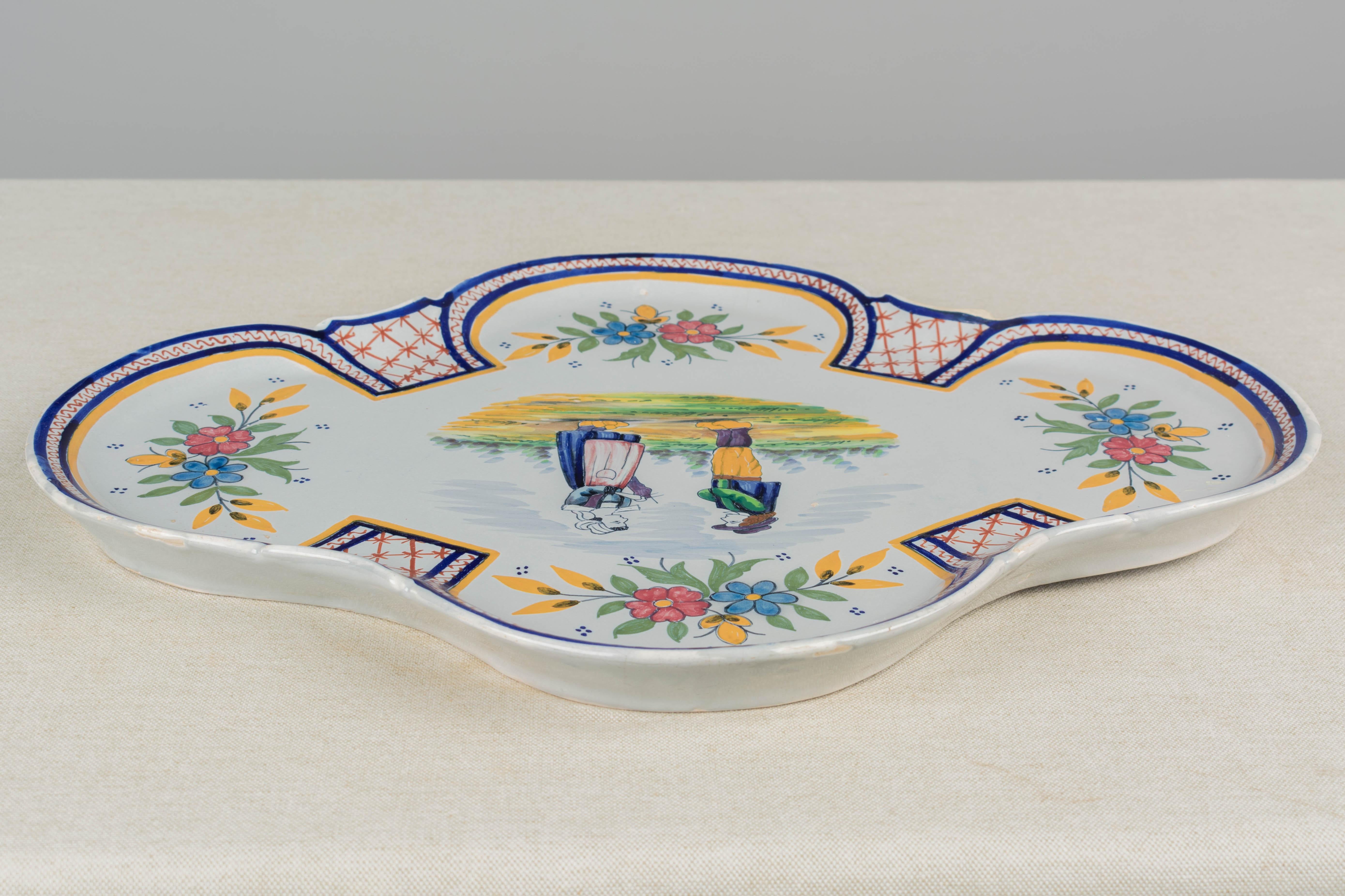 Plato francés de loza HB Quimper Francés en venta