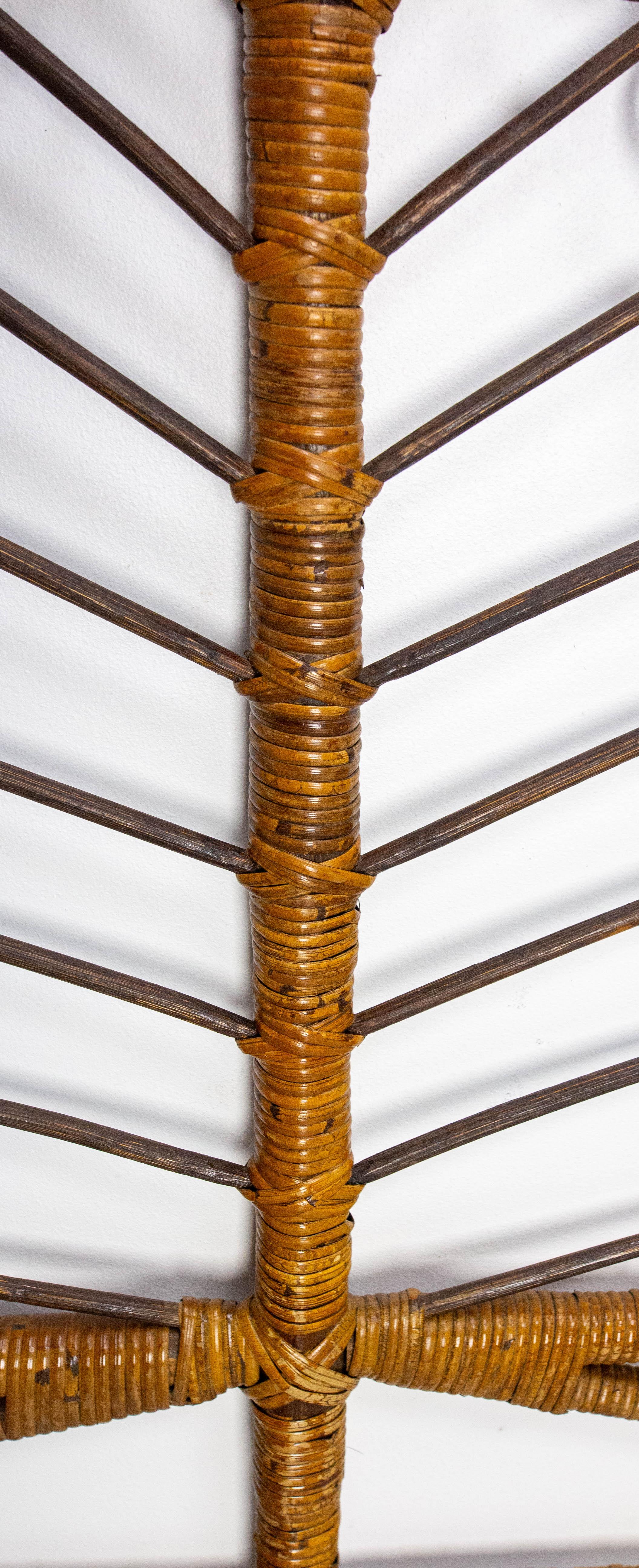 French Headboard Rattan and Wicker Queen Size, Midcentury 2