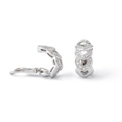 French Heart design Diamond White Gold 18K Earrings