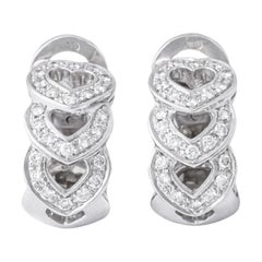 French Heart design Diamond White Gold 18K Earrings