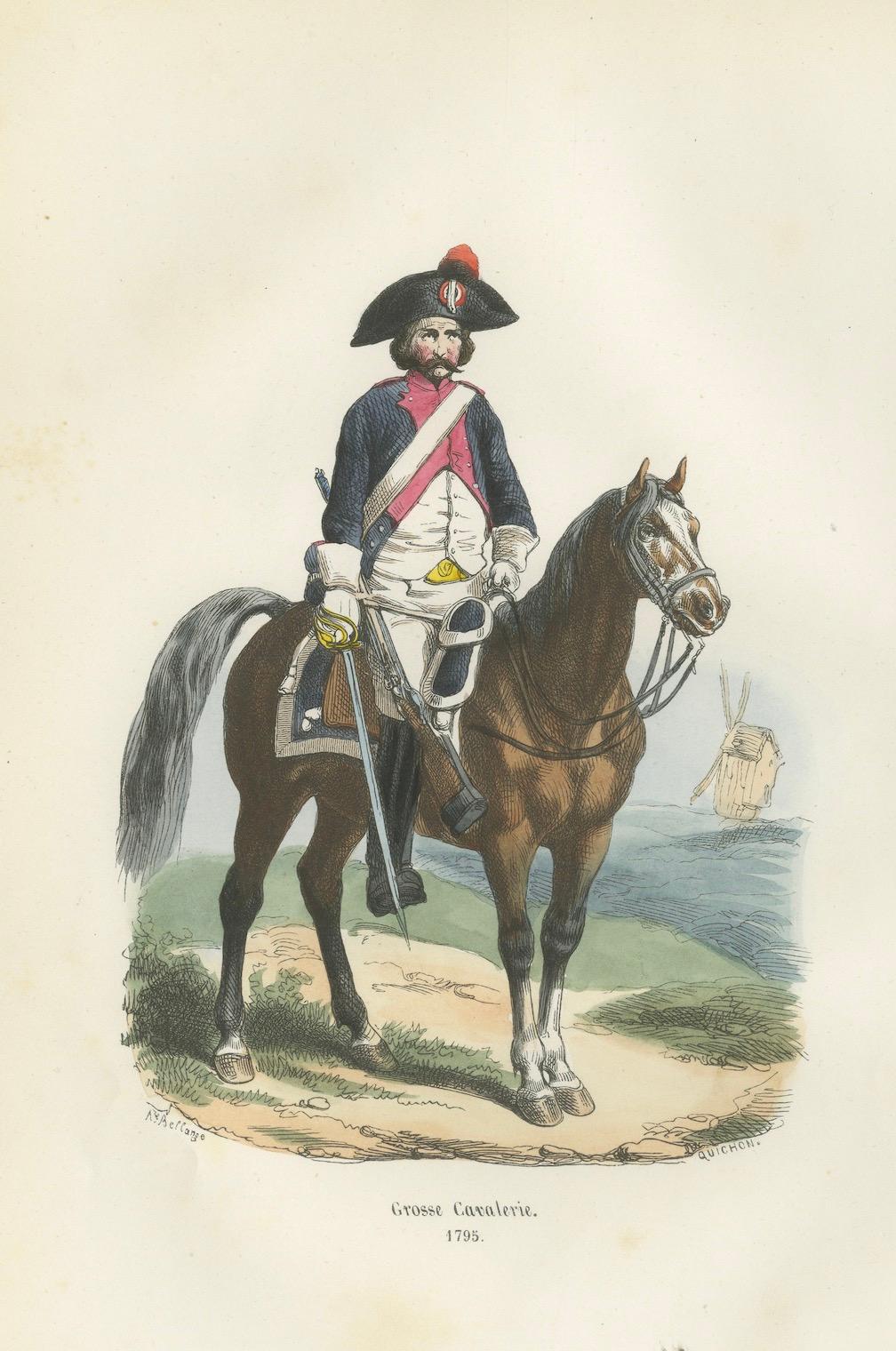 French Heavy Cavalry 1795, Napoleonic Military Uniform Print, 1843
