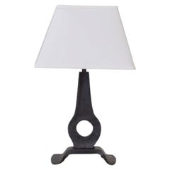 French Heavy Iron Brutalist Lamp