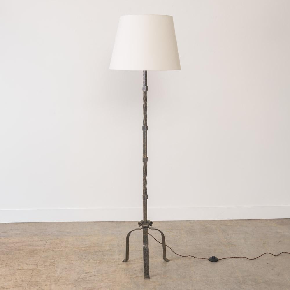 20th Century French Heavy Iron Floor Lamp For Sale
