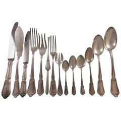 Antique French Henin & Cie 950 Sterling Silver Flatware Set 12 Service France 165 Pieces