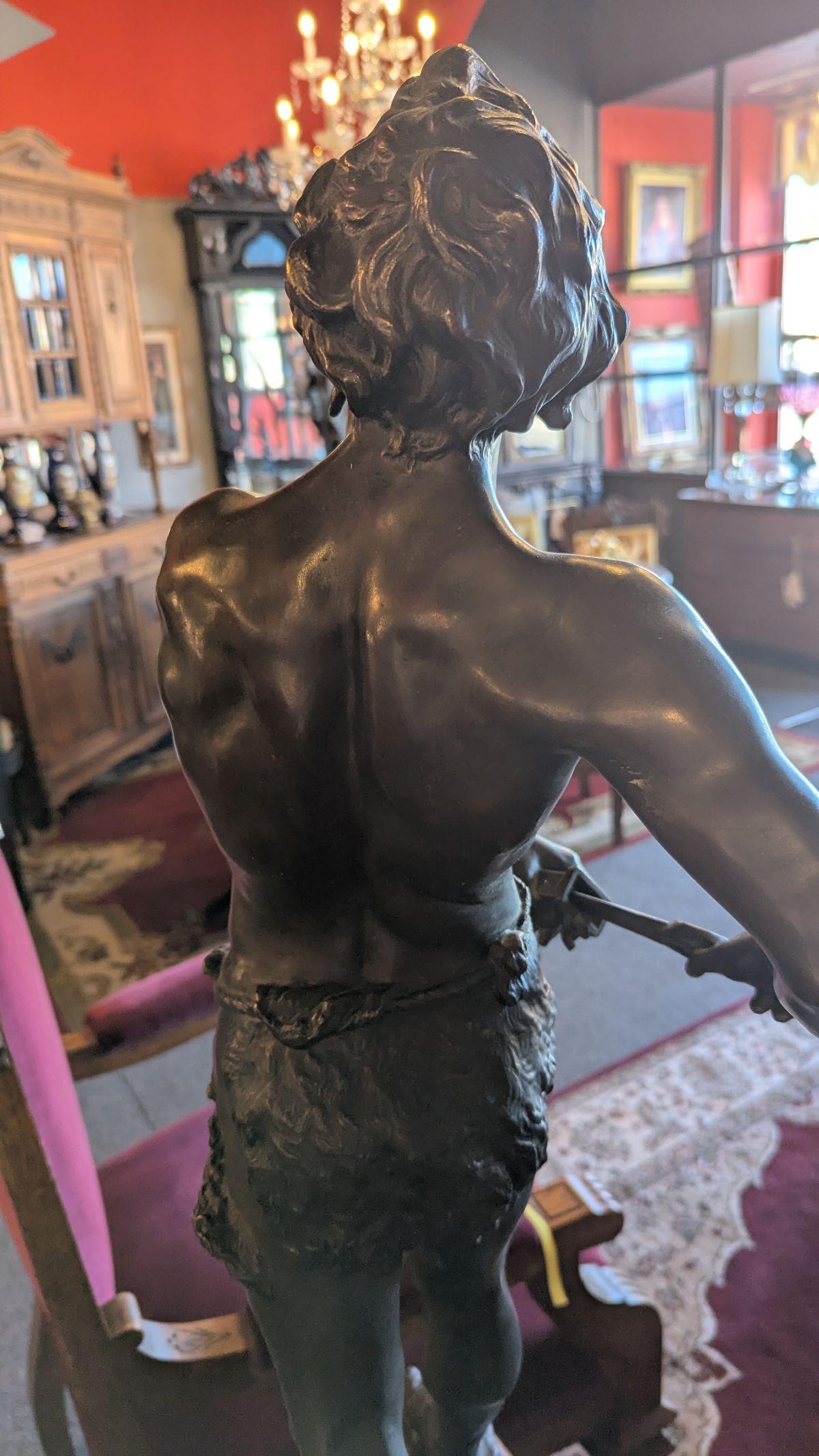 Estatua francesa de bronce de Henri Fugere en venta 3