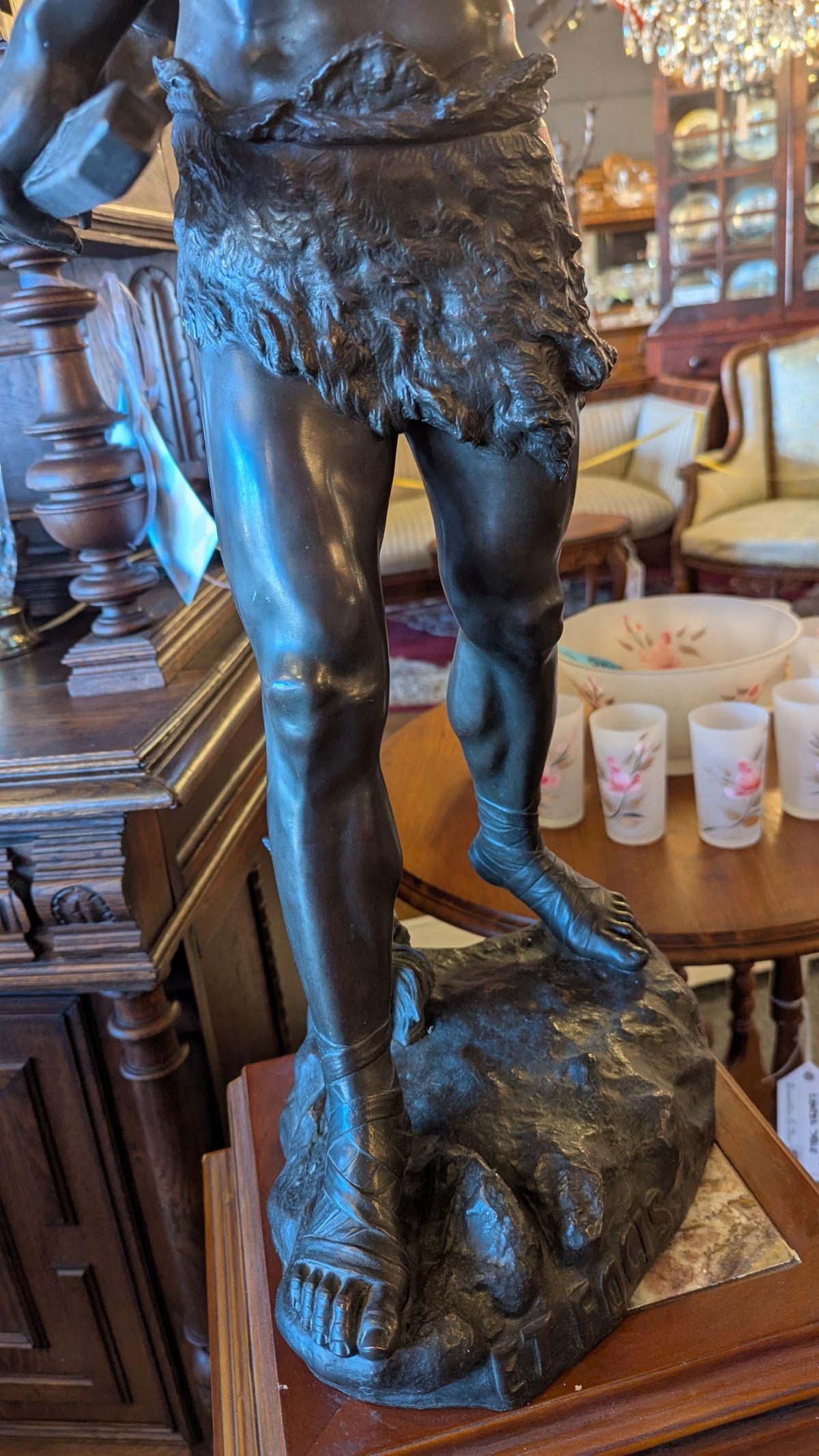 Estatua francesa de bronce de Henri Fugere en venta 4