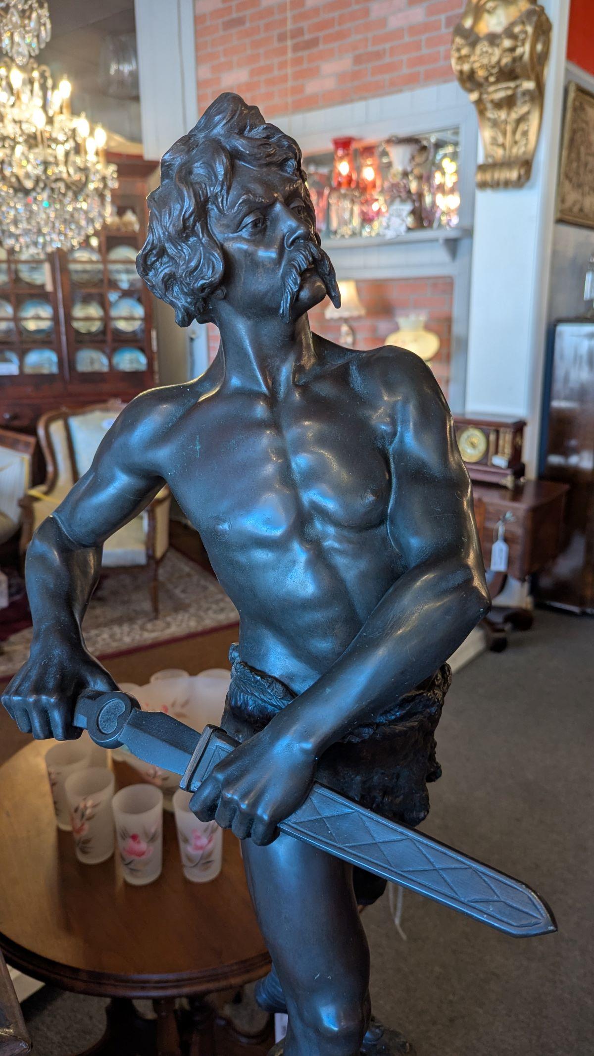 Estatua francesa de bronce de Henri Fugere en venta 5