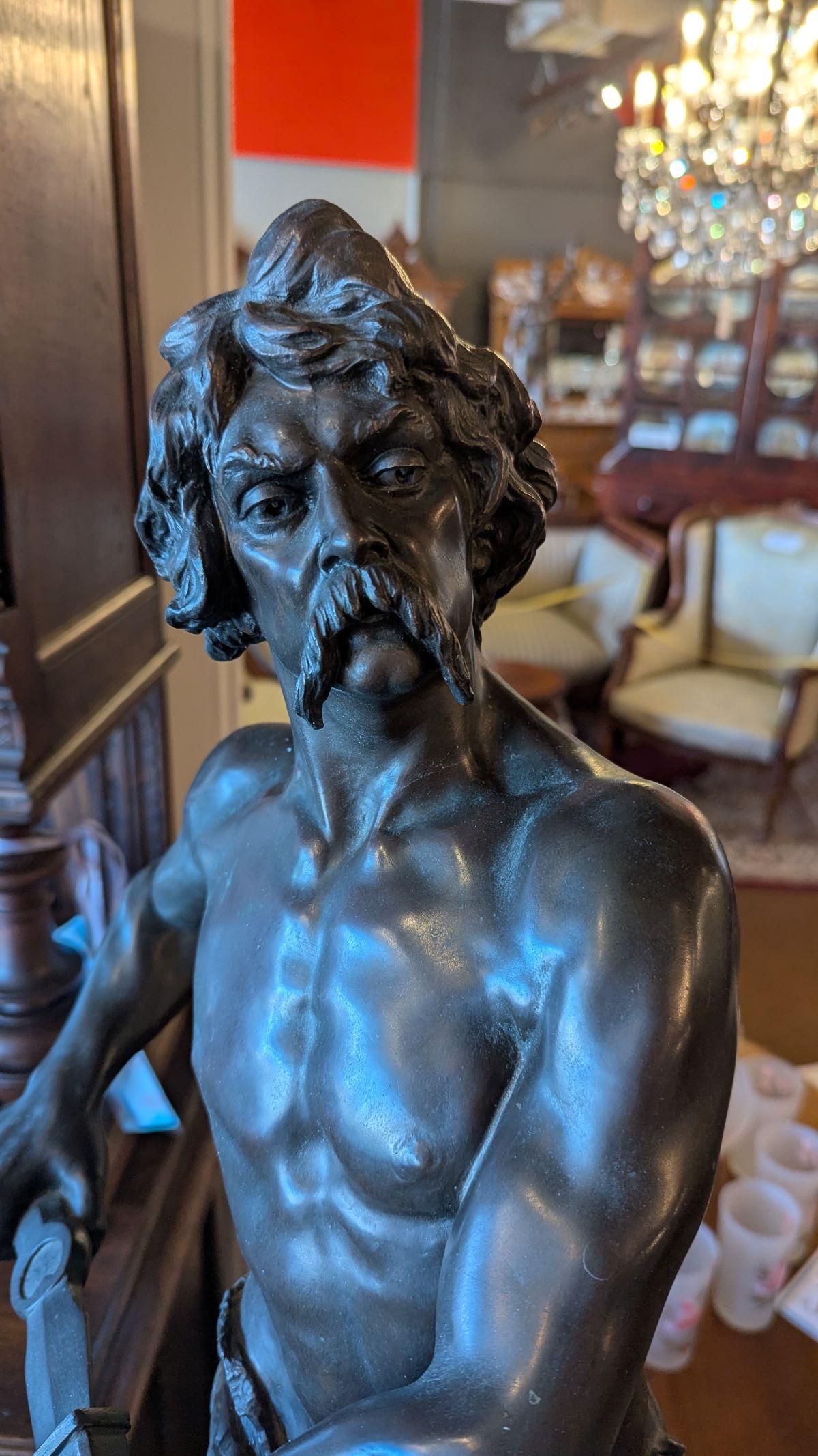 Estatua francesa de bronce de Henri Fugere en venta 6