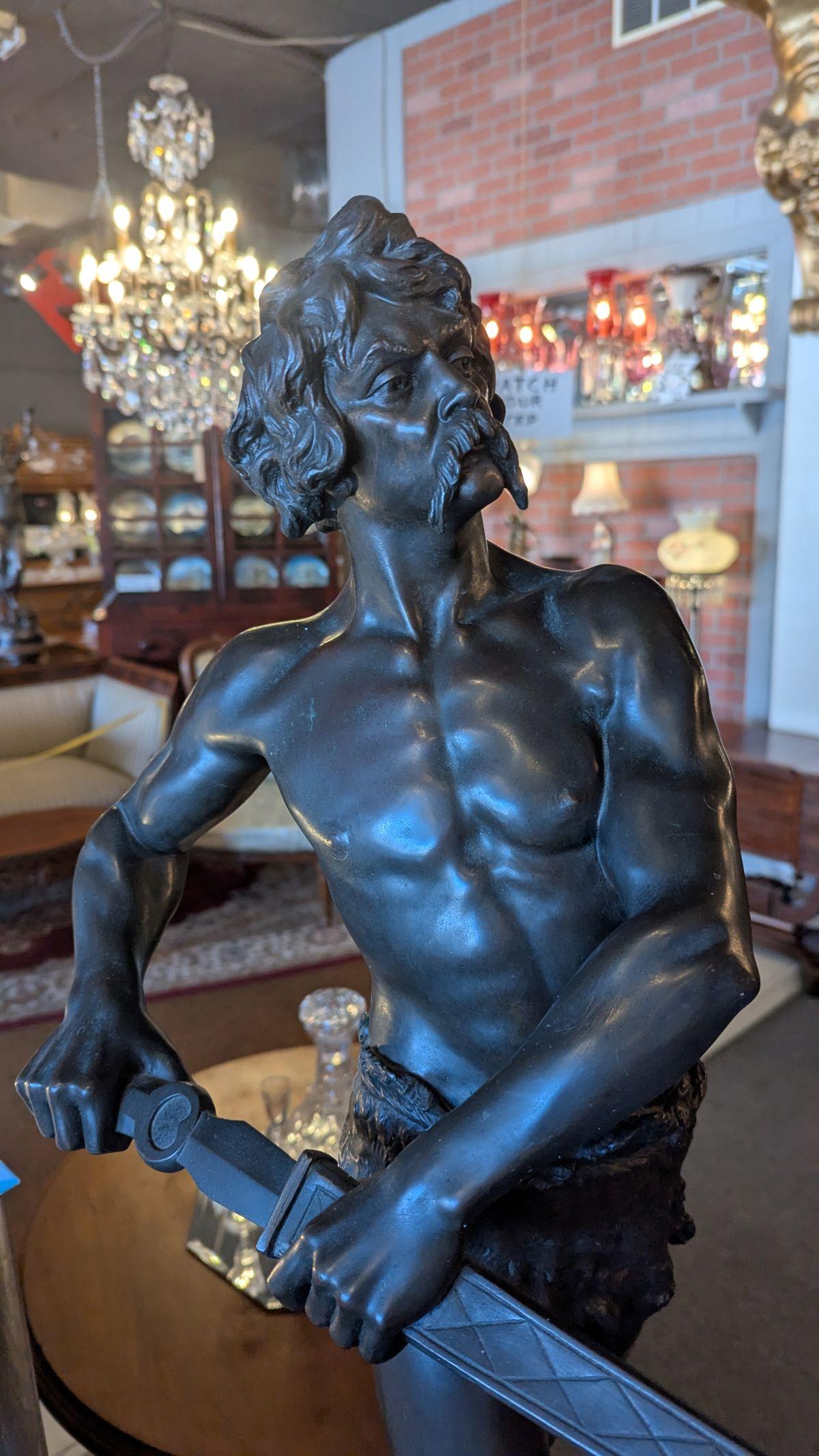Estatua francesa de bronce de Henri Fugere Francés en venta