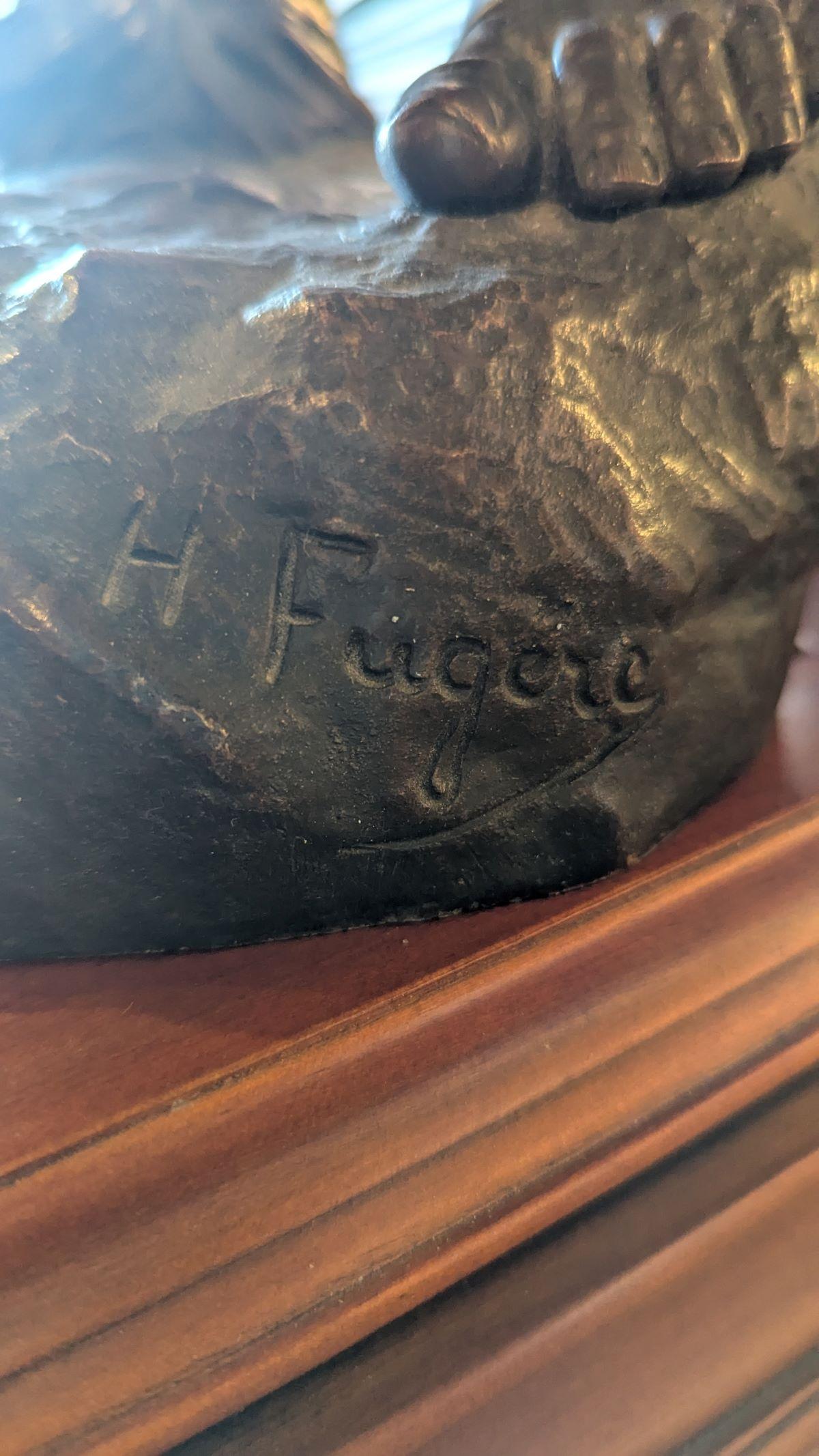 Estatua francesa de bronce de Henri Fugere Bronce en venta