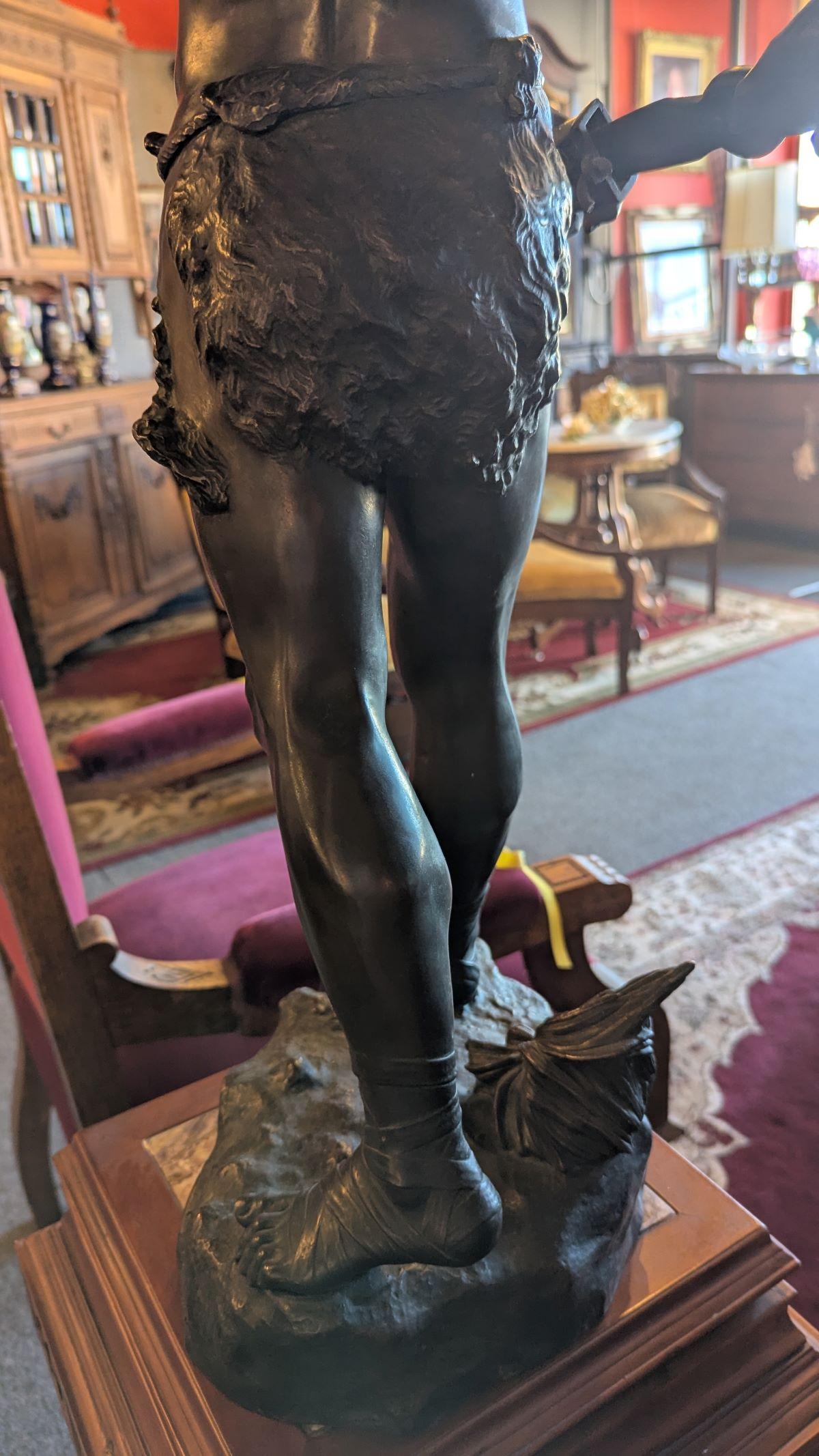 Estatua francesa de bronce de Henri Fugere en venta 2
